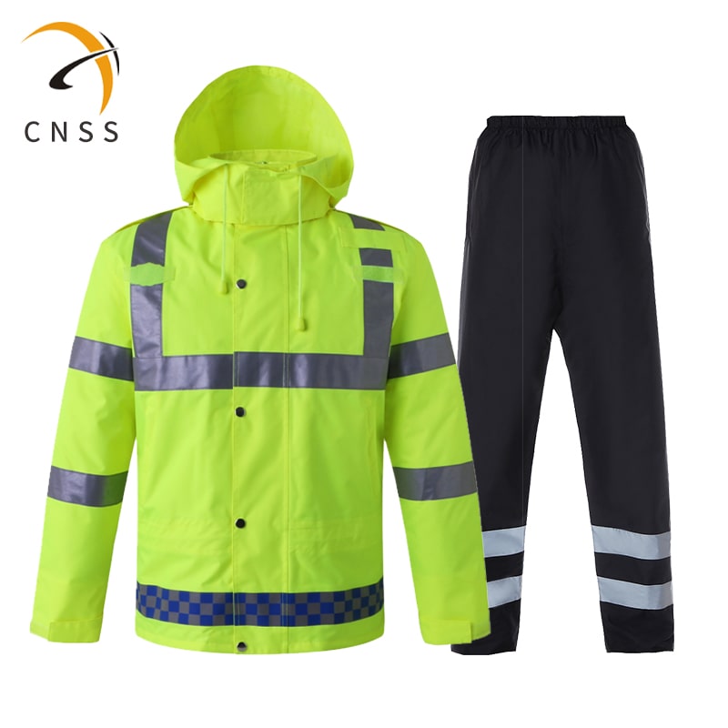 cnss交通反光棉衣加厚荧光黄反光条服装